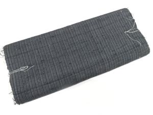 アンティーク　手織り真綿紬　縞模様織り出し　着物洗い張り